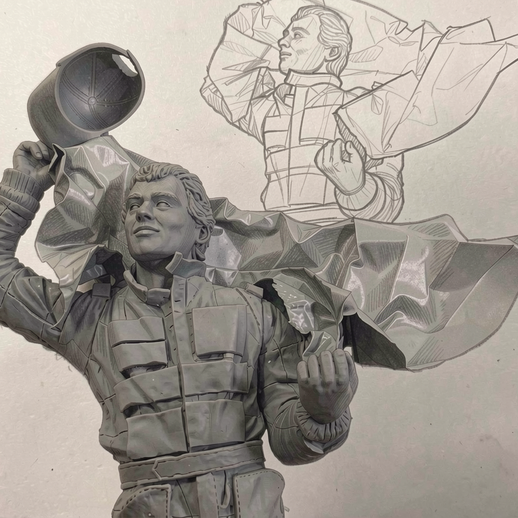 Ayrton Senna - scultura artigianale in Super Sculpey con bozzetti - Bellavere Abano Terme gioielleria karatis