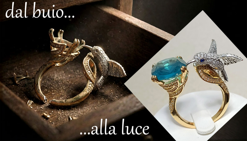 anello colibrì spezzato e riparato in laboratorio - Bellavere gioielleria Karatis Abano Terme
